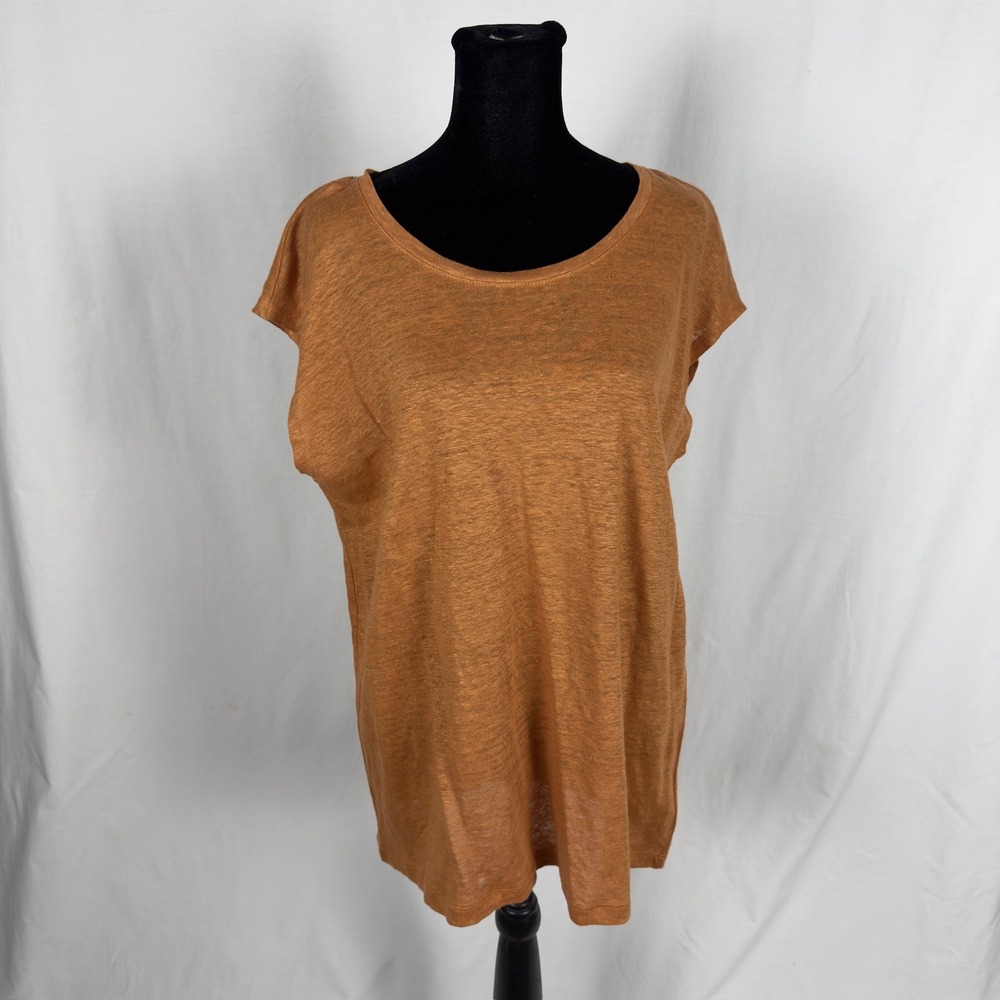 Tahari 100% Linen Knit Sleeveless T Shirt - Women's L